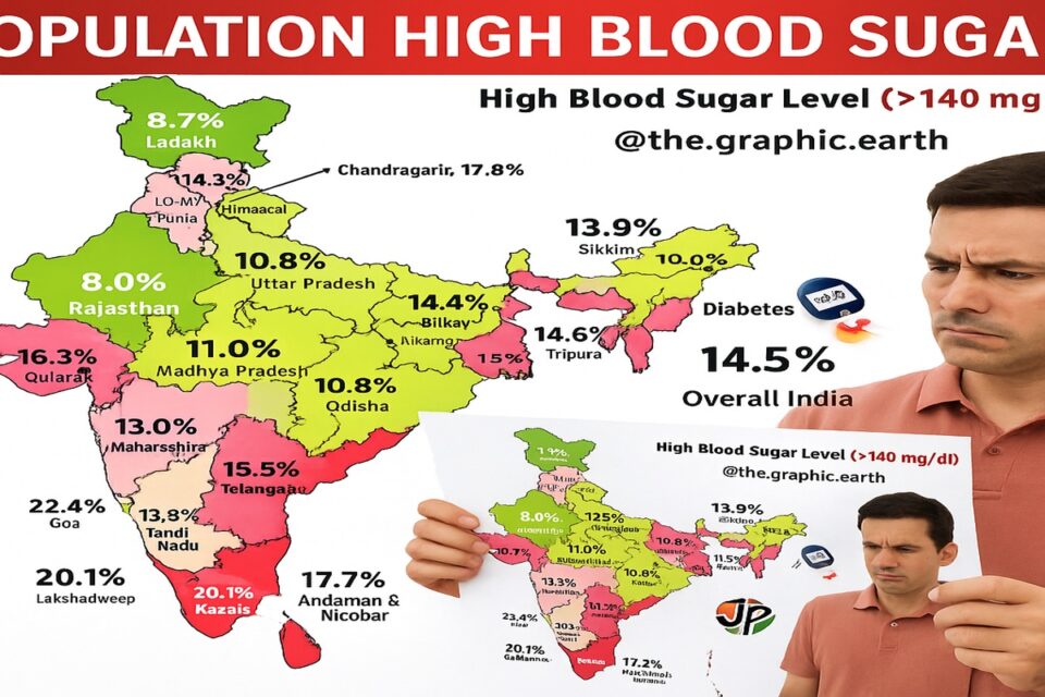 Which state in India is most diabetic?