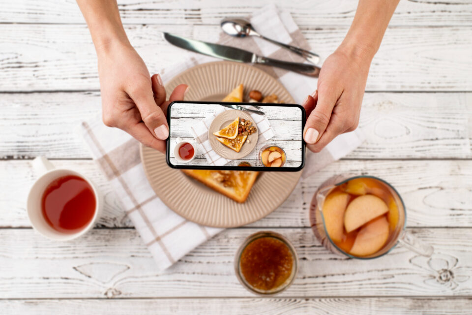 eating for the camera